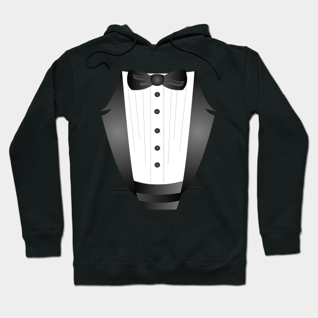 1980s Groomsman Bowtie party bachelor party novelty Tuxedo Hoodie by Tina